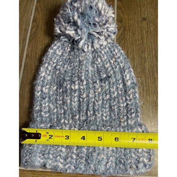 a.n.a Womens Blue Marled Yarn Pom-Pom Beanie Hat One Size - Picture 3 of 8